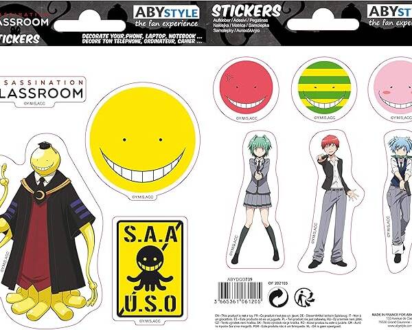 ASSASSINATION CLASSROOM STICKERS