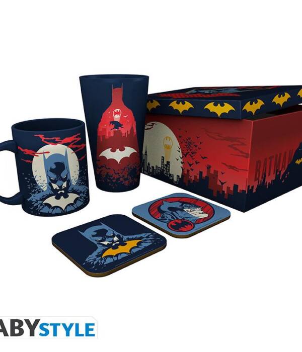 DC COMICS PCK GLASS XXL + MUG + 2 COASTERS GLOW
