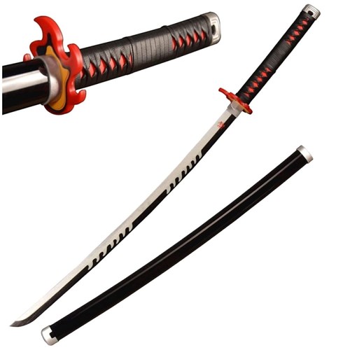 FL21507.55 Katana Fantasy Nera e Rossa - Bamboo 103cm