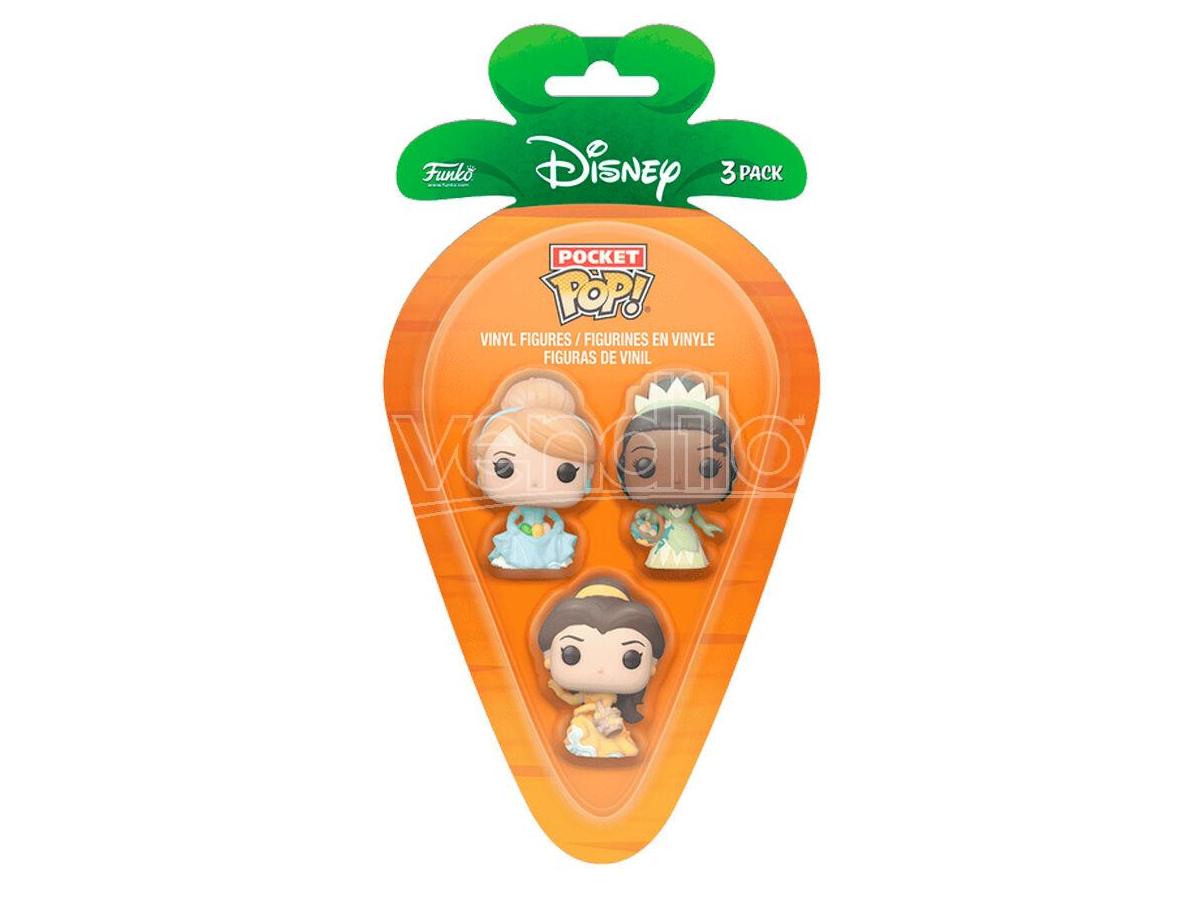 Carrot Pocket POP blister 3 figures Disney Princess Cinderella Tiana Bella Funko