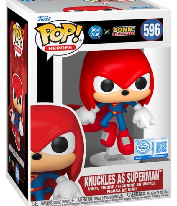 Funko Pop! Heroes: Justice League & Sonic - Knuckles as Superman - Sonic + DC Comics 596