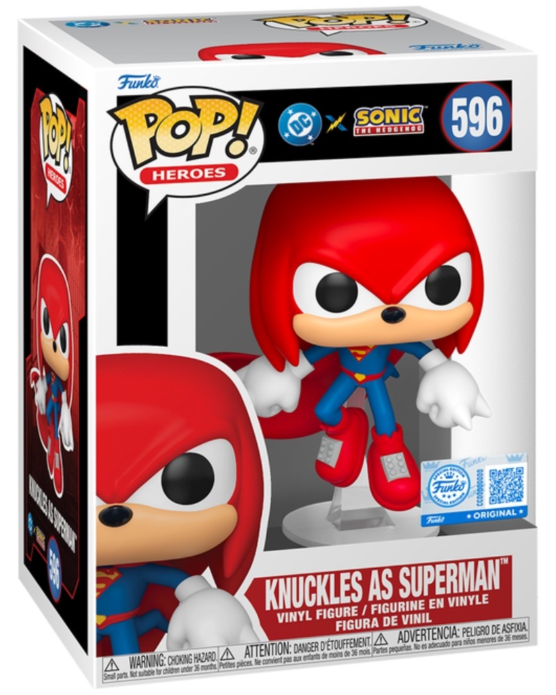 Funko Pop! Heroes: Justice League & Sonic - Knuckles as Superman - Sonic + DC Comics 596
