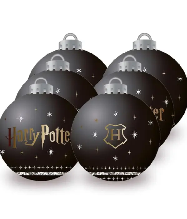 HARRY POTTER 6 CHRISTMAS BAUBLES PACK BLACK