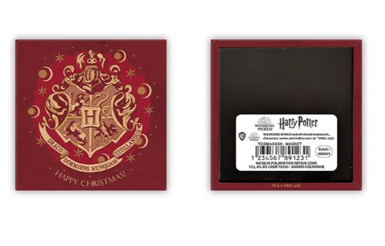 Harry Potter - Magnet 8x8cm - X-MAS - Hogwarts Red x6*