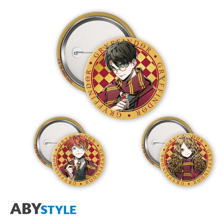 HARRY POTTER - Pacchetto di distintivi - Harry, Hermione e Ron