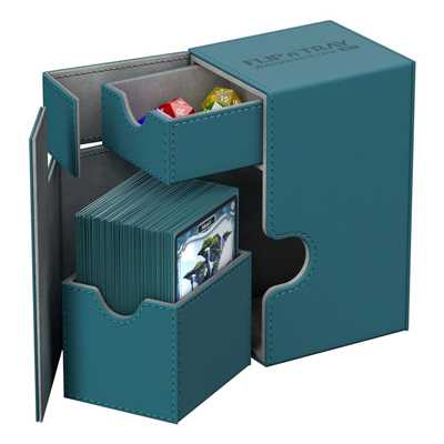 Ultimate Guard Flip&acute;n&acute;Tray Deck Case 80+ Standard Size XenoSkin&trade; Petrol Blue