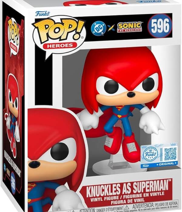 Funko Pop! Heroes: Justice League & Sonic - Knuckles as Superman - Sonic + DC Comics 596